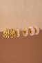 Set of 6 Pearl and Acrylic Detailed Hoop Earrings