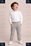 Boy's Style Trousers with Elastic Waist and Stretch Fabric Folded Legs - 2