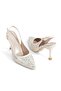 Women's Gold Heeled Open-Back Cinderella Evening Dress Shoes - 5