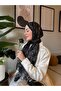 Ck Monogram Organza Brand Tulle Shawl -Black - 3