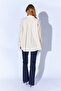 Brooch Detailed V-Neck Poplin Shirt - Beige |   Mks1610532-1 - 7
