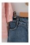 Girl's Embossed Pattern Coat T-Shirt Jeans Pants Set Salmon 26-1123 - 4