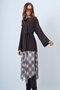 Acı Kahve Crew Neck Double Sleeve Side Striped Slit Blouse Vs01339 - 2