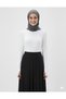 White Crew Neck Slim Fit Cotton Finger-Looped Blouse Oversized Hijab Body Hzlrbndüz50Tbody