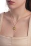 Women's Gold Color Sun Figured Necklace - Antique Sun Design Bijouterie Necklace - 4