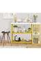 Premium Gold Console Table with White Smooth Top, Durable Metal Frame, Three-Level Storage Design, P - 2