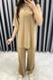 Ribbed Knit Casual Set - Camel Camel - 8