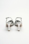 Sarim Silver Sequin Patterned Open Sided (9 cm Heel) Pointed Toe Heeled Shoes - 4