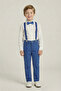 Boy's Suit Long Sleeve White Shirt Saks Trousers Saks Suspender Bow Tie 29 October 23 April - 3