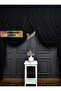 Black Double Breasted Curtain Tulle Theater Curtain Glass Broken Model