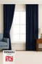 Navy Blue Chenille Textured Backdrop Curtain - Straight Seam - Extrafoam Drawstring - Comes with Tieback - 2