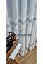 Farbateks Dikim Lizvon Gray Anthracite Striped 1/2 Layer Pleated Tulle Curtain