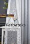 Farbateks Planting Silver Gray Silver Marble Glazed Glitter Pattern Design 3 Layer Pleated Tulle Curtain