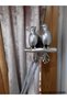 Renso Silver Color Curtain Accessory with Bird