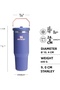 Iceflow Flip Straw Tumbler Thermos Cup with Straw, Dark Blue (Lupine), 0.89 Liter - 2