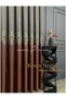 Stone - Red Panel Background Curtain, Luxury Patterned Curtain, a Quality, Blackout 1*3 Tight Pleat, (Single Panel) - 5