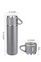 Stainless Steel 3-Cup Vacuum-Insulated Thermal Thermos Set, 500 mL – 12-Hour Heat Retention - 3