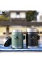 Black Stainless Steel Food Thermos - 0.40 Lt with Spoon - 5