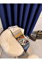 Roma 18542-D K.İndi̇go Linen Single Wing (Unpleated) Fon Curtain - 4