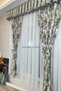 Kitchen Curtain Dense Pleated 1/3 Orchid Patterned Gray Background Colored Cornice Short Background Curtain Modern - 4