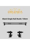 Black Wooden Rustic Curtain Hanger - Single Rail Rustic Pipe 150 Cm