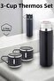 Stainless Steel 3-Piece Thermos Set Vacuum and 8 Hours Heat Preservation - 2