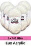 5 x 100 g Classic Lux Acrylic Yarn 802
