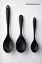 3Pcs Hard Silicone Spoon Set - Non-Scratch, Non-Burning, Food-Grade - Serving and Rice Spoon - Sturdy