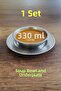Attractive Hammered Pattern Soup Bowl and Saucer Set, Soup Bowl Set 14cm - 17cm