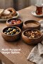 Acacia Model Wooden Snack Bowl 4-Piece Set – Breakfast & Snack Serving Bowl – 9 cm - 2