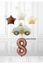 Brown Star Cream Star Balloon Cream Blue Color Police Car Balloon - Brown Number Balloon 1 Year Old