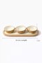 Mango Wood Enamel Coated 3-Piece Bowl Set – Appetizer & Breakfast Serving Set with Bottom Plate - 2