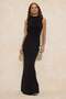 Siyah Shift/Düz Kesim Maxi Örme Abiye & Mezuniyet Elbisesi TPRSS26AE00011 - 2