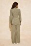 Khaki Linen Look Button Detailed Blouse and Trousers Top-Bottom Set TCTSS26US00001 - 4