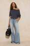 Antrasit Relaxed Kayık Yaka Yarasa Kol Truvakar Crop Soft Touch Örme Bluz TWOSS26BZ00059 - 2