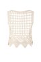 Ekru Premium Triko Ajurlu Crop Bisiklet Yaka Plaj Bluz TBESS26BZ00011 - 5