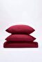 Çift Kişilik Bordo Soft Tuşeli Ahşap Düğme Detaylı Nevresim Seti TPHAW26CB00003 - 2