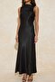 Siyah Kayık Yaka Slip Maxi Abiye & Mezuniyet Elbisesi TPRSS26AE00016 - 3