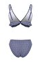 Lacivert Ekose Desenli Üçgen Kaplı Dokulu Fırfırlı Düşük Bel Regular Bikini Takımı TBESS26BT00025 - 7