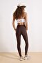 Brown Striped Full-Length Knit Sports Tights THMSS26TY00002 - 6