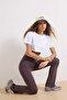 Antrasit Flare/İspanyol Paça Yoga Örme Spor Tayt THMAW26TY00011 - 3