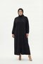 Women's Wrinkled Fabric Long Dress Suitable for Full-Length Buttoned Hijab