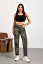 Women's Leopard Print High Waist Lycra Mom Jeans - 4
