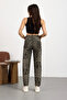 Women's Leopard Print High Waist Lycra Mom Jeans - 3