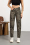Women's Leopard Print High Waist Lycra Mom Jeans