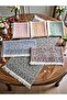 50x90 Madam Authentic 100% Cotton Coco Pattern Fringed Hand and Face Towel 6 Pieces - 2