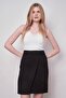 High Waist Wrap Double Breasted Lightweight Lycra Fabric Pencil Office Skirt-Black - 4