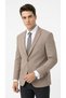 Men's Slim Fit Single Button Blazer Jacket – Mink Color, Stylish and Modern Cut