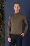 Slim Fit Ribbed Zippered Half Fisherman Wool Tobacco Knitwear Sweater Tr 861 - 3