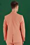 Slim Fit 100% Cotton Seersucker Fabric Coral Jacket C 647 - 7